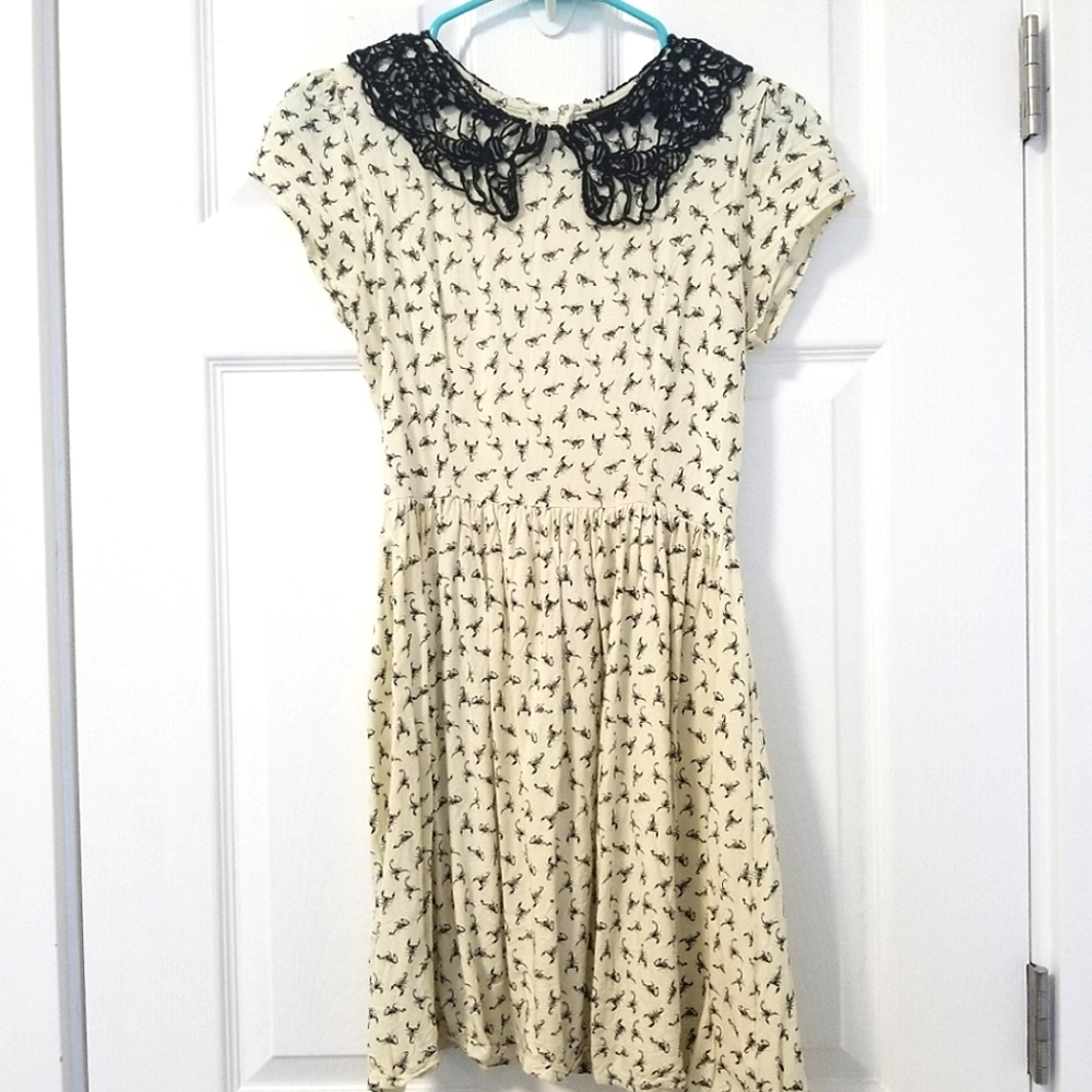 🦂 Penny Dreadful Edgy Victorian Scorpion Dress S 🦂